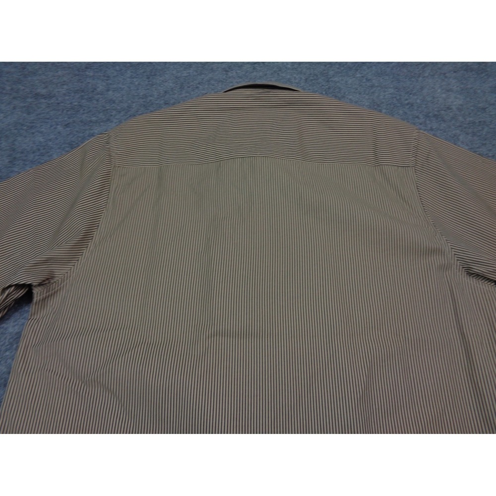 Dixxon Workforce Mechanic Mens L Button Up Tan Striped Short Sleeve Shirt - Picture 7 of 11